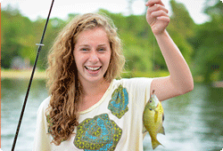 Girl holding fish